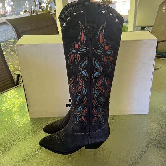Isabel Marant Denvee Suede Western Boots - Picture 8 of 12